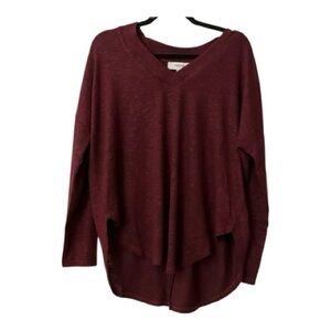 NWT Workshop Republic Clothing V-Neck Pullover top - Burgundy Sz m